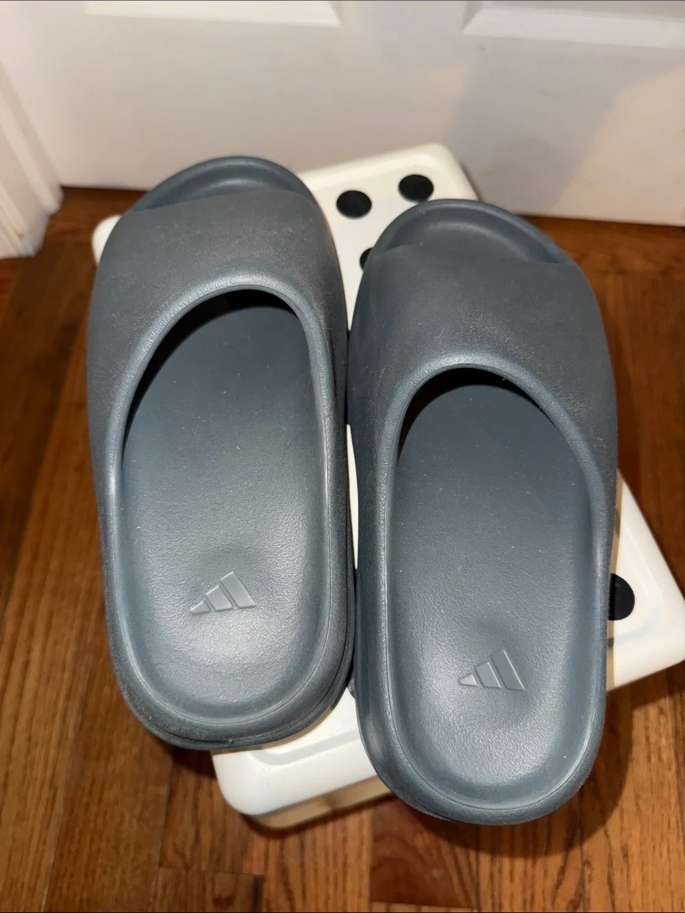 adidas Men's  in Charcoal Gray Yeezy Slides